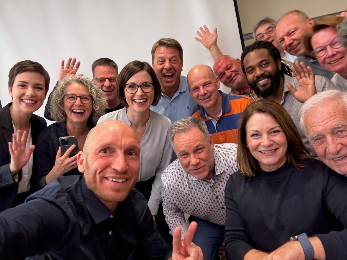 Workshop-Abschluss — beste Stimmung