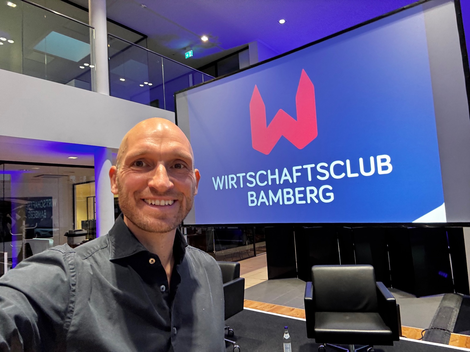 Vor der Keynote beim Wirtschaftsclub Bamberg